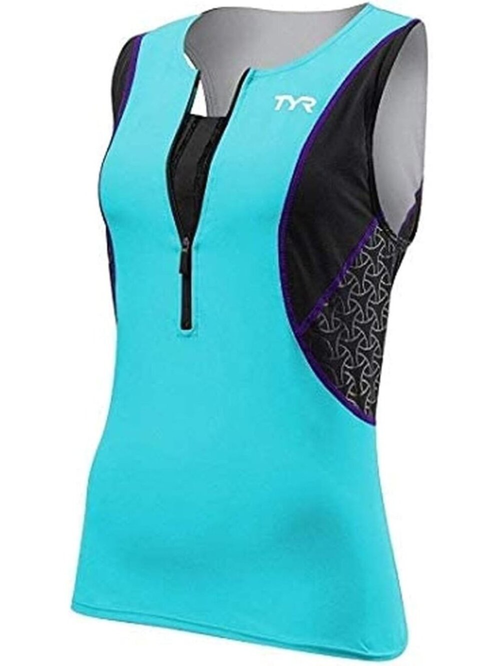 TYR Women's Competitor Triathlon Singlet w/ Bra, XS, Blue Turquose/ Purple